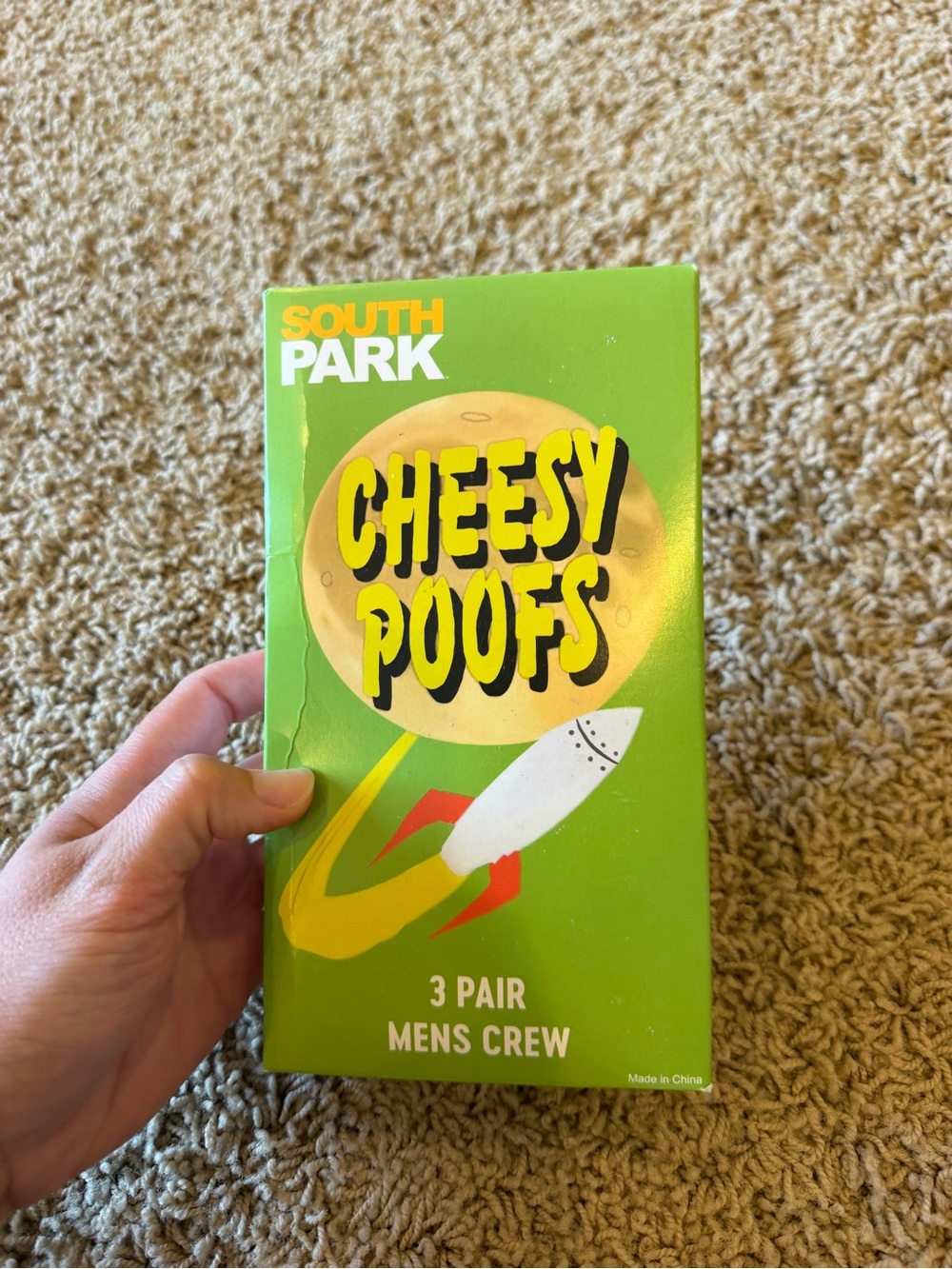 South Park Cheesy Poofs 3 Pair Men’s Crew Socks